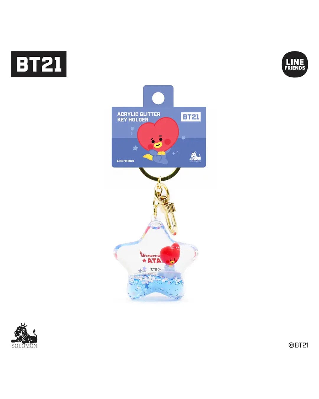 BT21- ACRYLIC GLITTER KEY HOLDER